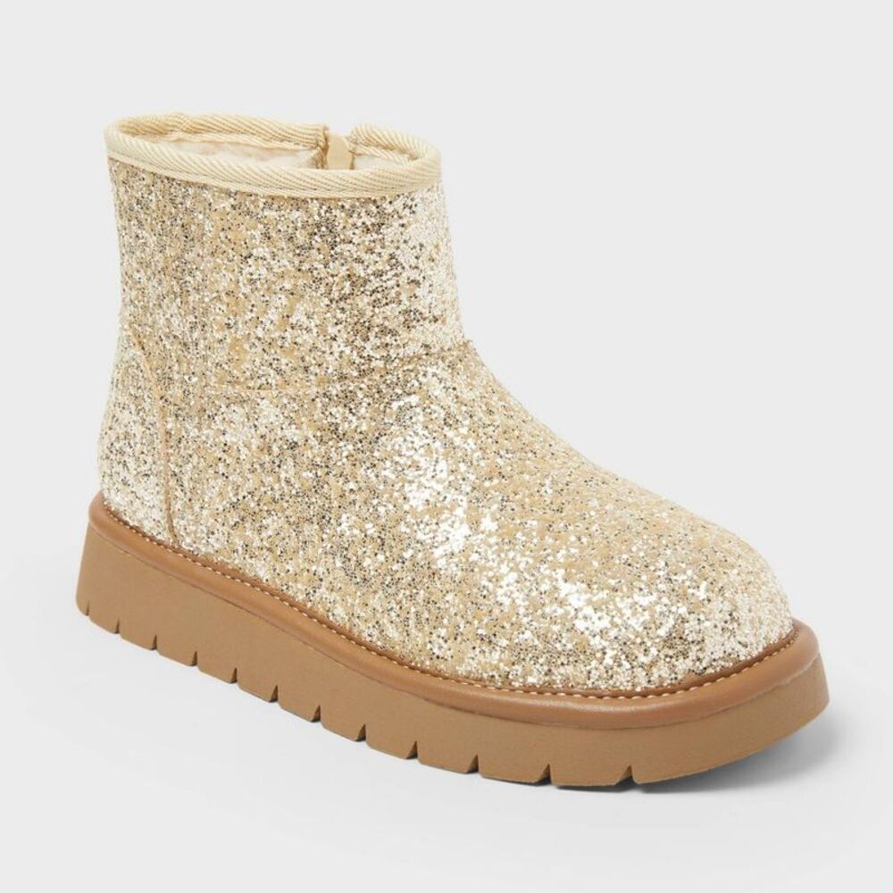 Open Box - Cat & Jack - Girls' Honor Faux Suede Style Boots - Cat & Jack G Gold